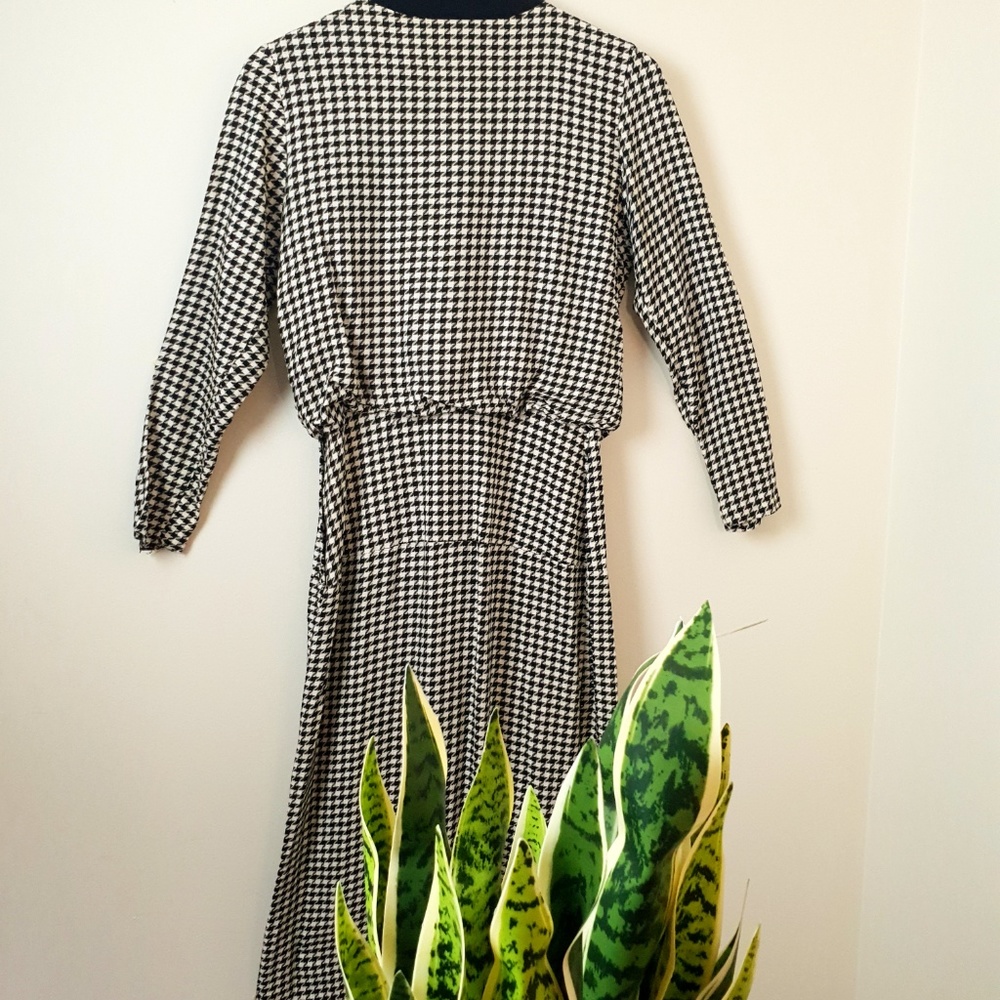 Houndstooth 80s Vintage Dress - Picture 4 of 8